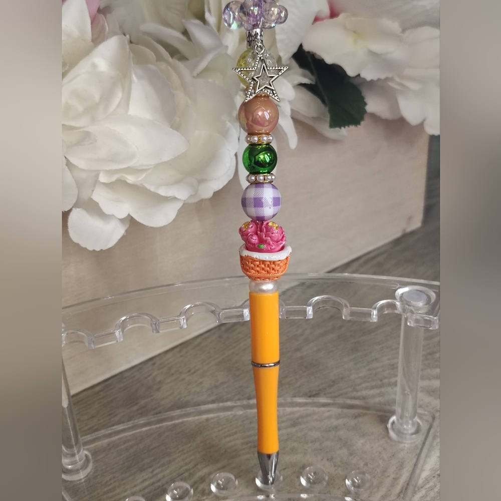 Colorful Beaded Pen with Star Charm